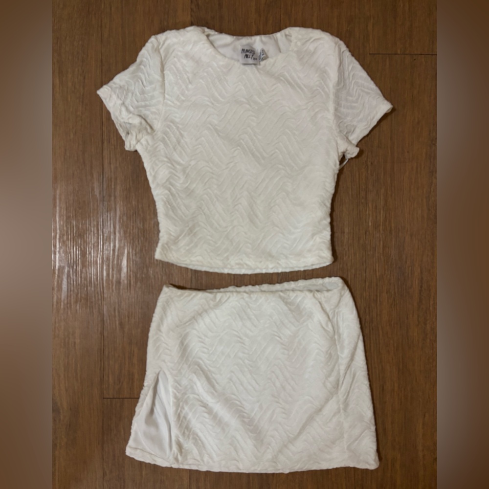 Princess Polly White top and skirt set